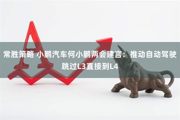 常胜策略 小鹏汽车何小鹏两会建言：推动自动驾驶跳过L3直接到L4