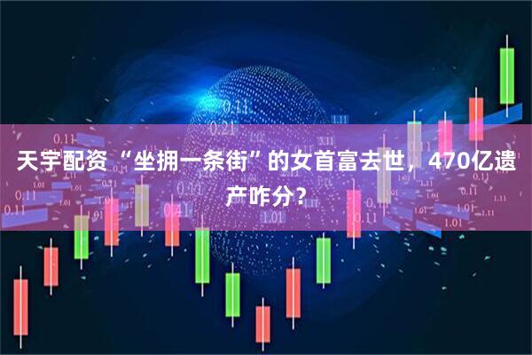 天宇配资 “坐拥一条街”的女首富去世，470亿遗产咋分？