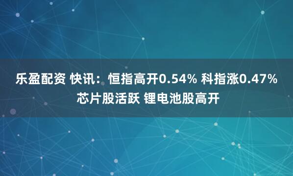 乐盈配资 快讯：恒指高开0.54% 科指涨0.47% 芯片股活跃 锂电池股高开