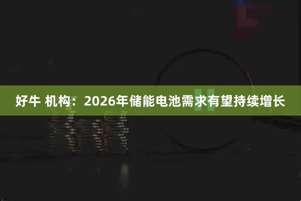 好牛 机构:2026年储能电池需求有望持续增长