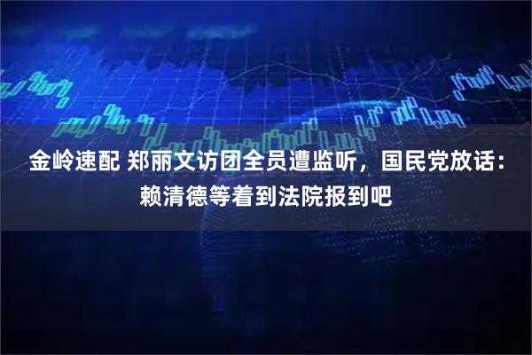 金岭速配 郑丽文访团全员遭监听，国民党放话：赖清德等着到法院报到吧
