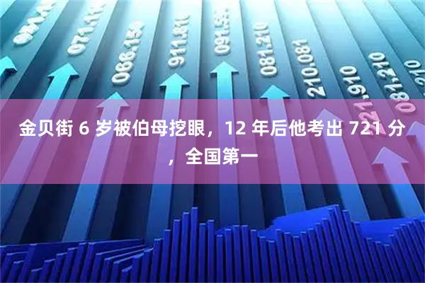 金贝街 6 岁被伯母挖眼，12 年后他考出 721 分，全国第一