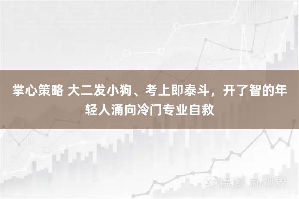 掌心策略 大二发小狗、考上即泰斗，开了智的年轻人涌向冷门专业自救